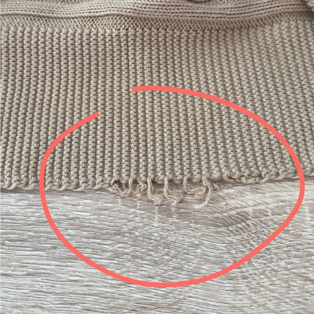 Peacock Alley Tan Beige Cotton Throw Blanket 60 x 70‎